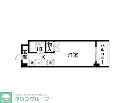 ノーサレンダー 3階ワンルームの間取り