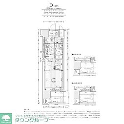 エステムコート名古屋鶴舞シエル 3階1DKの間取り