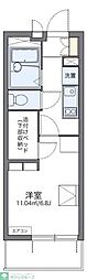 レオパレス光 3階1Kの間取り