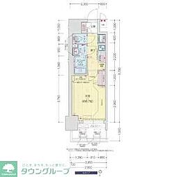 プレサンス伏見アーバンベース 3階1Kの間取り