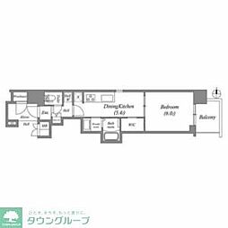 エステムコート名古屋平安通クチュール 3階1DKの間取り