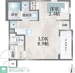 Cherim浄心West 1LDKの間取図画像