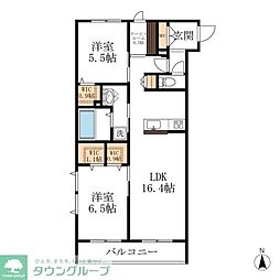 メゾン天白公園東W 2SLDKの間取図画像