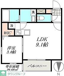 Cherim日比野grace 1LDKの間取図画像