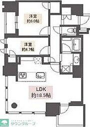 グランドメゾン名古屋駅 2LDKの間取図画像