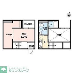 VIVA米野2 ワンルームの間取図画像