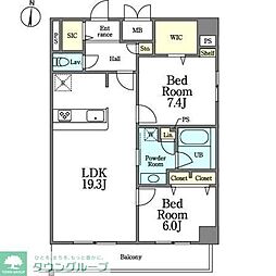 新栄アイサンメゾン 2LDKの間取図画像