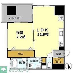 カスタリア伏見 1LDKの間取図画像