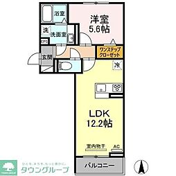 ソレイユB 1LDKの間取図画像