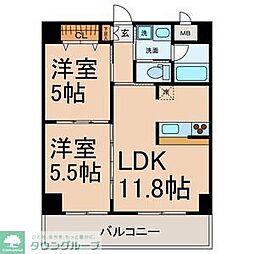 カーサビアンカ黒川 2LDKの間取図画像