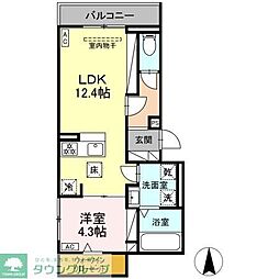 ルヴィータ本陣 1LDKの間取図画像