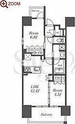 OPUSRESIDENCENAGOYASTATION 2LDKの間取図画像