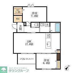 シュロスベルグ 2LDKの間取図画像