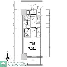 S-RESIDENCE亀島駅前ascent 1Kの間取図画像