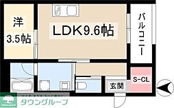 WellnestROOM名駅南 1LDKの間取図画像