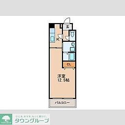 リオン高見 1Kの間取図画像