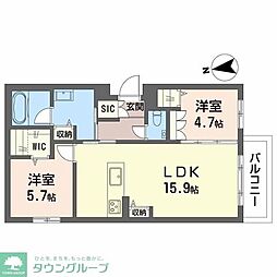 城山 ODAZEN 2LDKの間取図画像