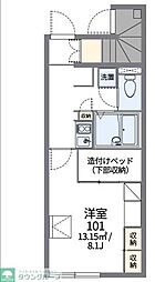 レオパレスかすもり 1Kの間取図画像