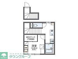 レオパレスノーブル 1Kの間取図画像