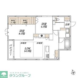 セリール荒畑 2LDKの間取図画像