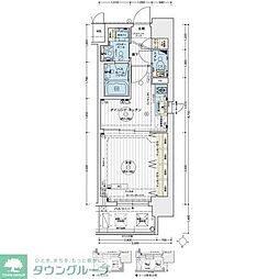 エステムコート名古屋栄プレシャス 1DKの間取図画像