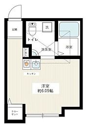 JR横須賀線 戸塚駅 徒歩11分の賃貸アパート 2階ワンルームの間取り