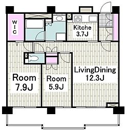 JR京浜東北・根岸線 洋光台駅 徒歩9分の賃貸マンション 1階2LDKの間取り