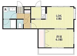 プレジール洋光台 2階1LDKの間取り