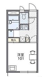 レオパレスパークサイドV 2階1Kの間取り