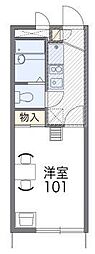 レオパレスパークサイドIII 2階1Kの間取り