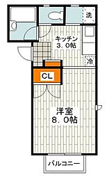 京急本線 杉田駅 徒歩3分の賃貸アパート 1階1Kの間取り