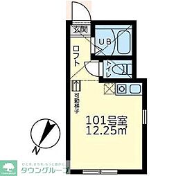 ユナイト六浦パーリーの杜 ワンルームの間取図画像