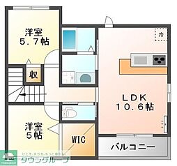 ウィングコート 2LDKの間取図画像