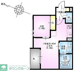 REGALEST 藤沢本町 1LDKの間取図画像