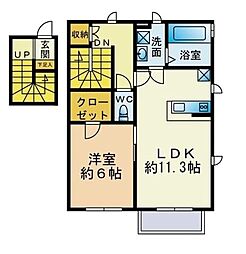 コーラル鵠沼海岸 1LDKの間取図画像