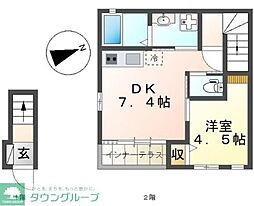 サンライト・洋 1DKの間取図画像
