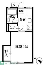 ヒルズフジサワ 1Kの間取図画像