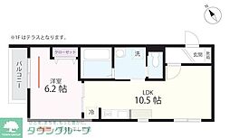 QUIET CRAB HOUSE TOGETHER 上大岡( 1LDKの間取図画像