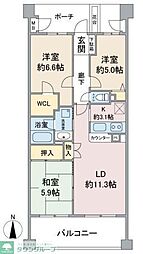 ヴィルヌーブ東戸塚プレジール 3LDKの間取図画像