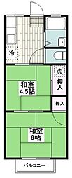 コーポ鎌倉 2Kの間取図画像