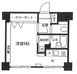 ラフィントール湘南 1Kの間取図画像