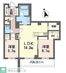 ブラウニー 2LDKの間取図画像