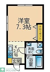 ダイヤモンドヒルズ横浜原宿 ワンルームの間取図画像