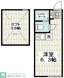 ユナイト和田町ロートレック・オペラ ワンルームの間取図画像