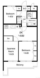 スカイパレス東戸塚 3DKの間取図画像
