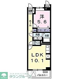 プラシード・レジデンス鎌倉 1LDKの間取図画像