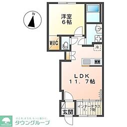 Crarity 1LDKの間取図画像