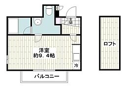 アルフィーネ茅ヶ崎 ワンルームの間取図画像