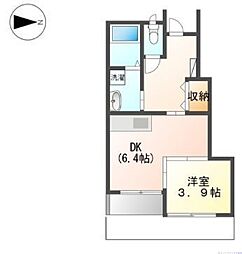 グレイスヒル 1DKの間取図画像