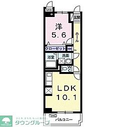プラシード・レジデンス鎌倉 1LDKの間取図画像